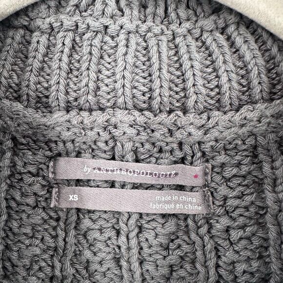 Anthropologie Dip-Dye Marci Pullover Cotton Sweater in Gray Cableknit Size XS - Picture 5 of 13